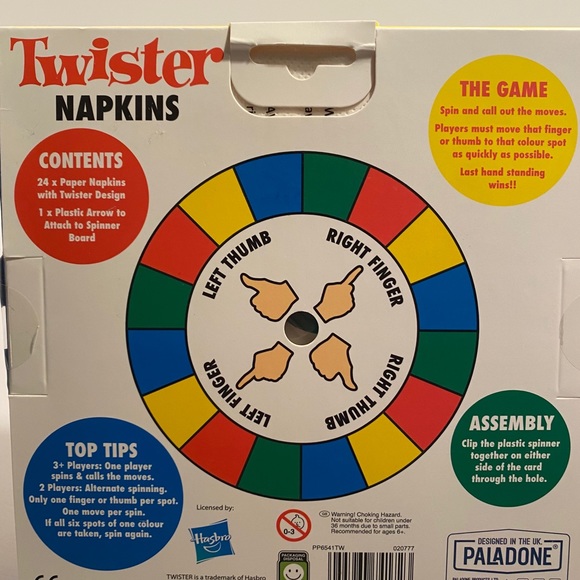Paladone Games Twister Napkins Game By Hasbroincludes 24 Napkins Poshmark